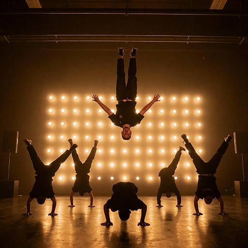 Dynamic Breakdancers Under Bright Lights