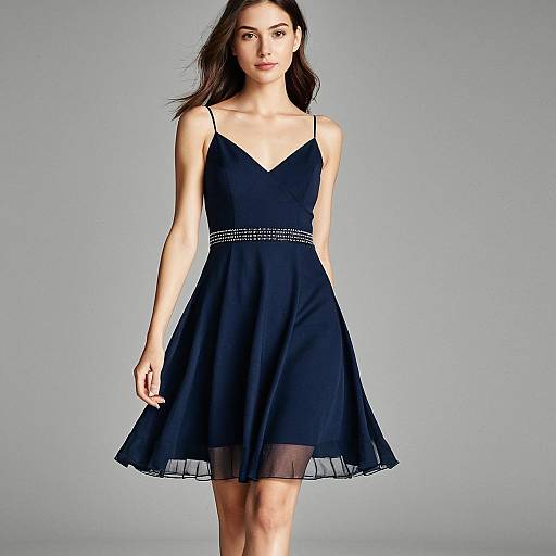 Casual Navy Blue Sleeveless Dress