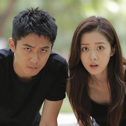 Surprised Man and Woman Close-Up