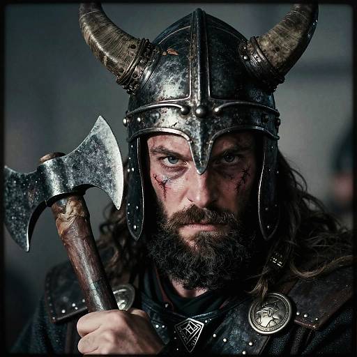 Fierce Viking King with Axe