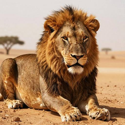 Ultra-Detailed Lions in Desert