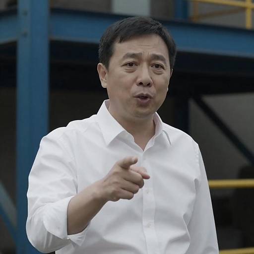 Industrial Speech: Man Pointing Forward