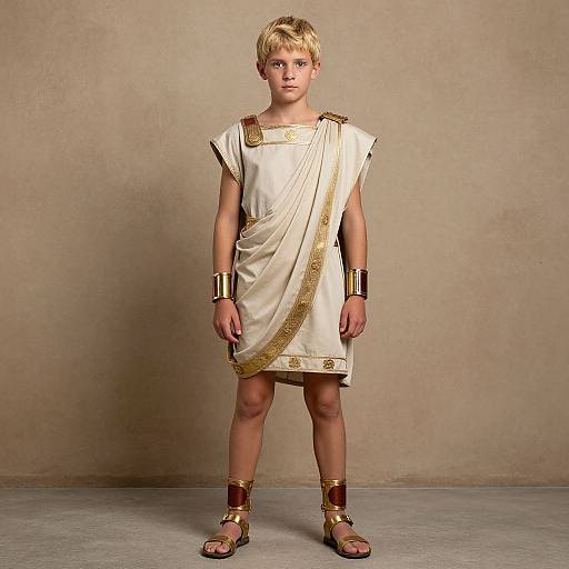 Realistic Roman Costume Boy Portrait