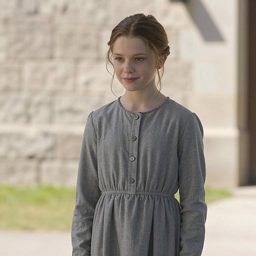 Young Girl in Handmaid's Tale Inspired Dress