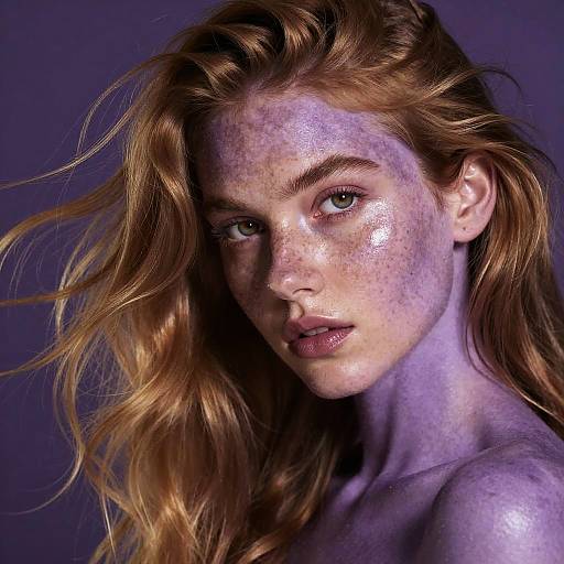 Glamorous Woman with Lavender Freckles