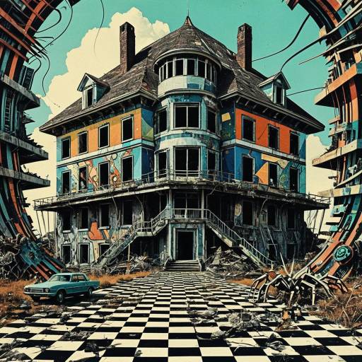 Vintage Surreal Psychedelic Sci-Fi Collage