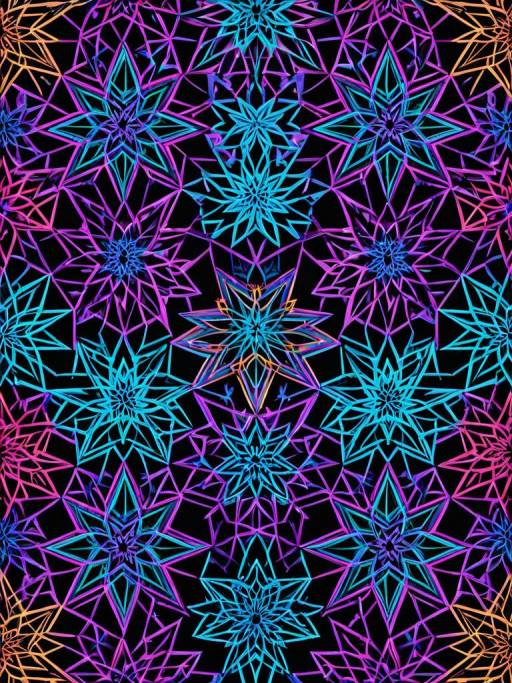 Neon Islamic Star Tessellation
