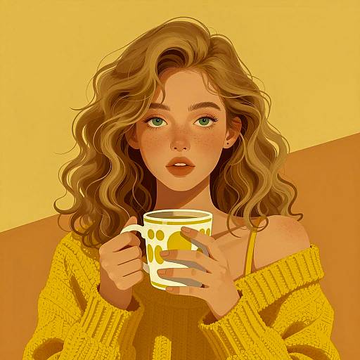 Charming Young Woman in Yellow Tones