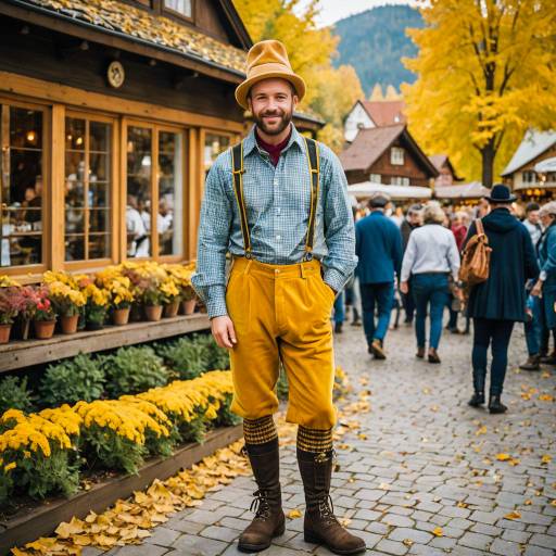 Man in Traditional Bavarian Oktoberfest Attire
