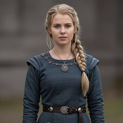 Realistic Viking Woman in Braided Hair