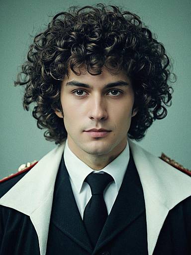 Photorealistic Perm Hairstyle Cosplay Portrait