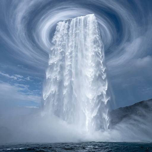 Colossal Inverted Waterfall Into Vortex