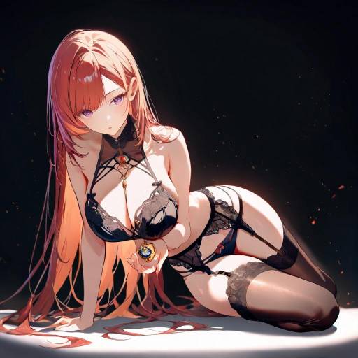 Captivating Muse in Elegant Black Lingerie