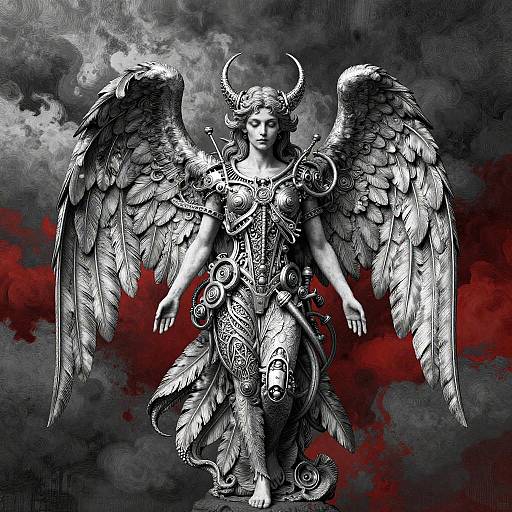 Gothic Angel with Mechanical Wings