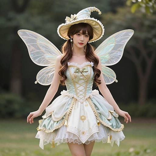Woman in Merryweather Fairy Costume