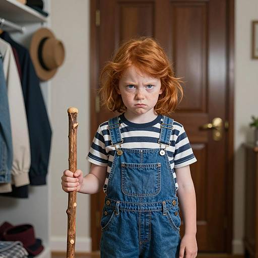 Angry Child with Wild Red Hair