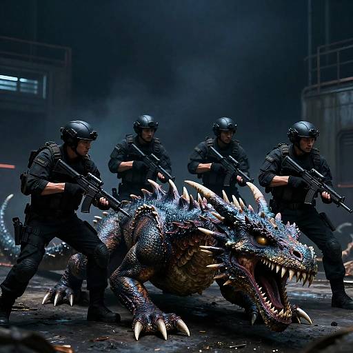 Epic Battle: Soldiers vs Dragon Creature