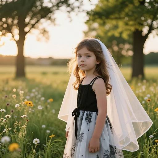 Young Girl in Sunlit Meadow