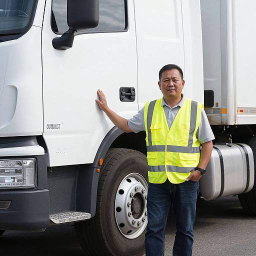 Man in Safety Vest by Truck