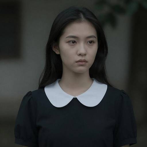 Mysterious Woman in Dim Outdoor Light