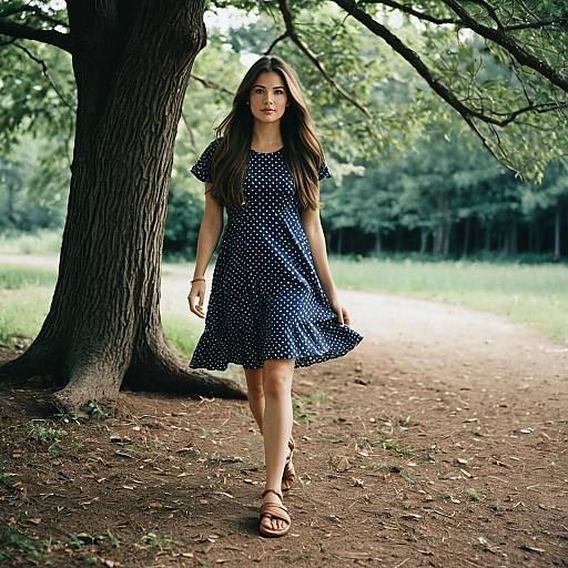 Stylish Outdoor Girl in Casual Dress