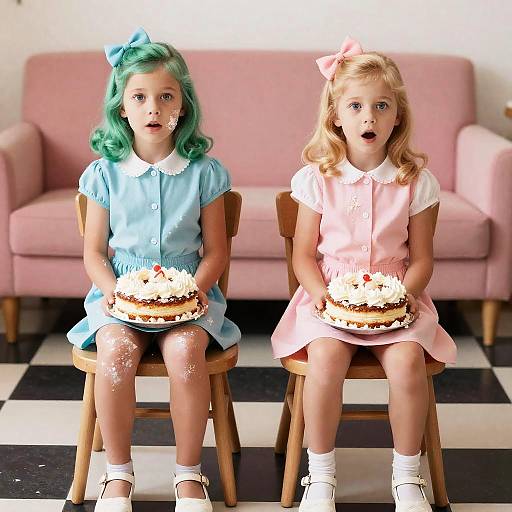 Vintage Cake Mess: 1950s Children Portrait