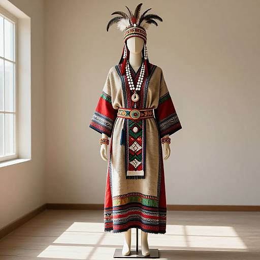Detailed Mannequin in Traditional Native Attire