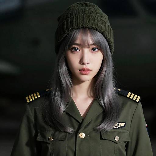 Portrait of Beautiful Female Pilot