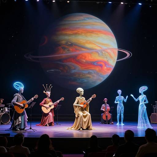 Futuristic Alien Musical Performance