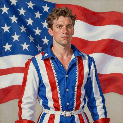 Patriotic Man in Surreal Painted Style
