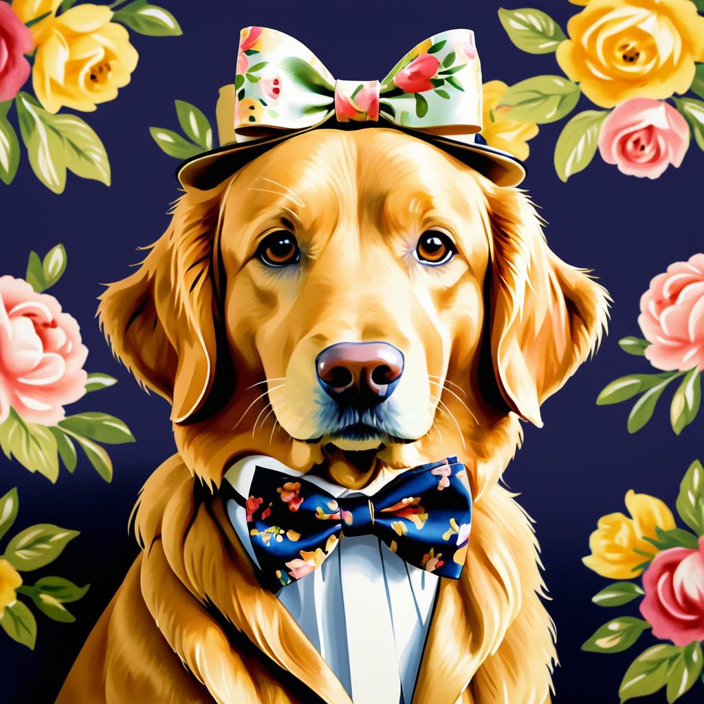 Vintage Portrait of a Golden Retriever