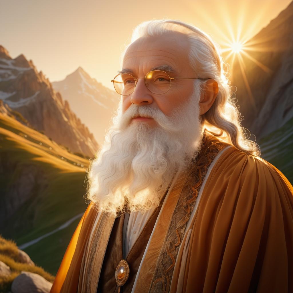 Elderly Wisdom: Mountain Harmony Portrait