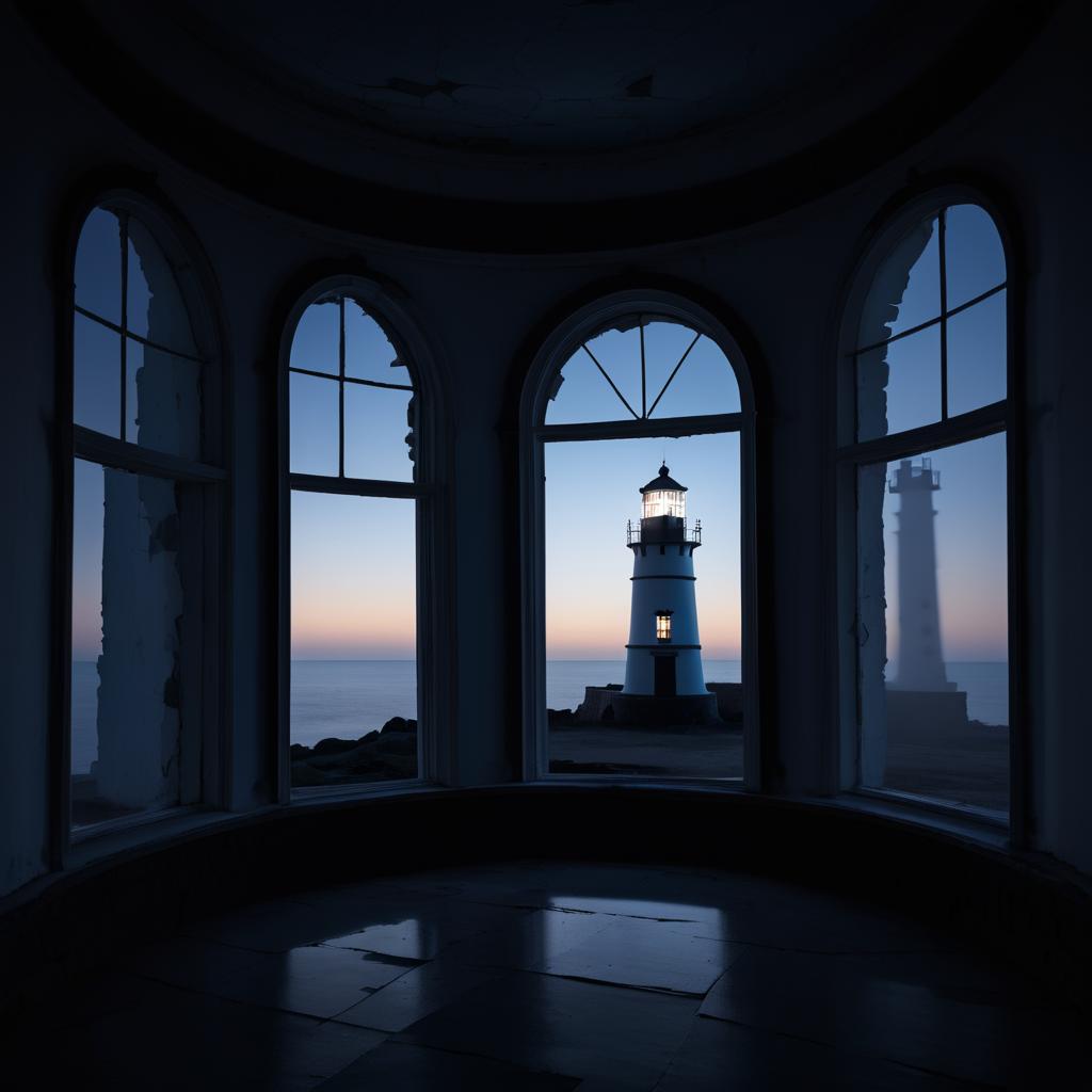 Haunting Lighthouse at Dawn Photograph