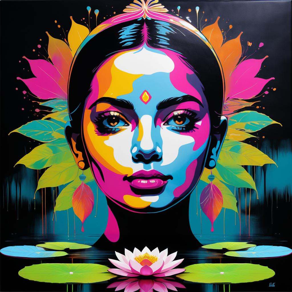 Radiant Indian Woman in Pop Art Style