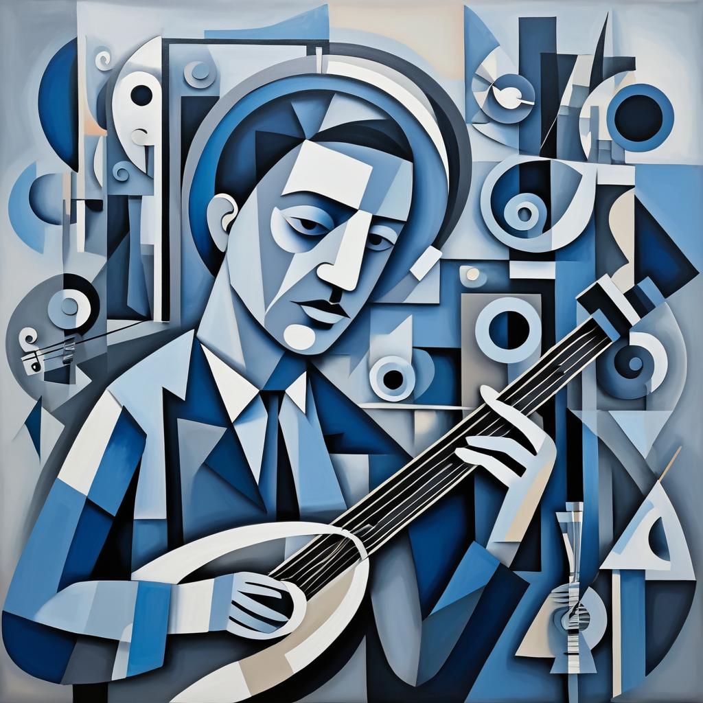 Dreamlike Fragmented Portrait of Musician