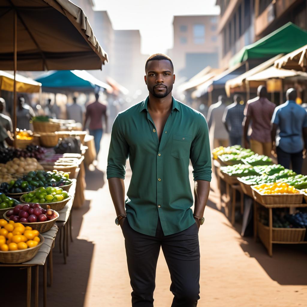 Cinematic Street Market Portrait in South Africa