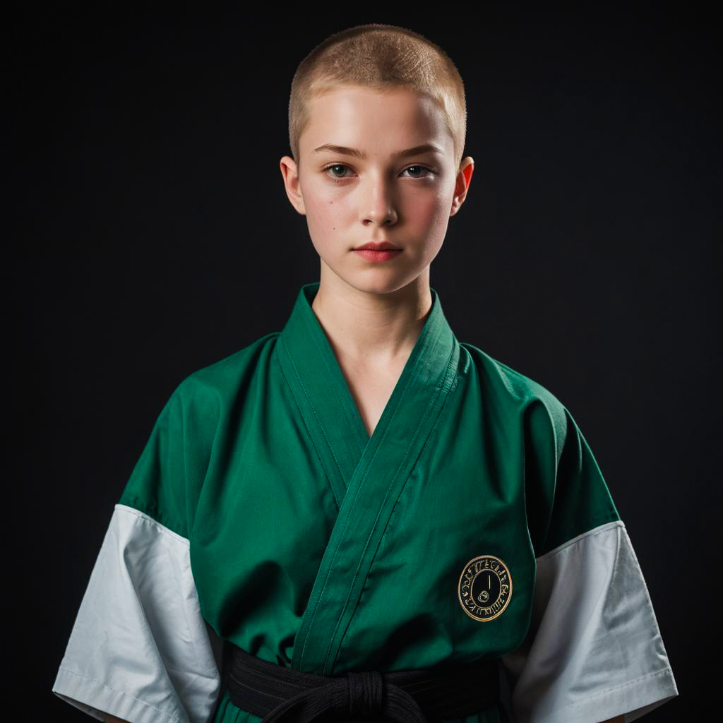 Serious Teenage Karate Trainee Photo Shoot