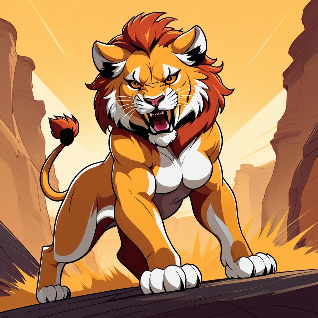 Fierce Lioness Character Illustration