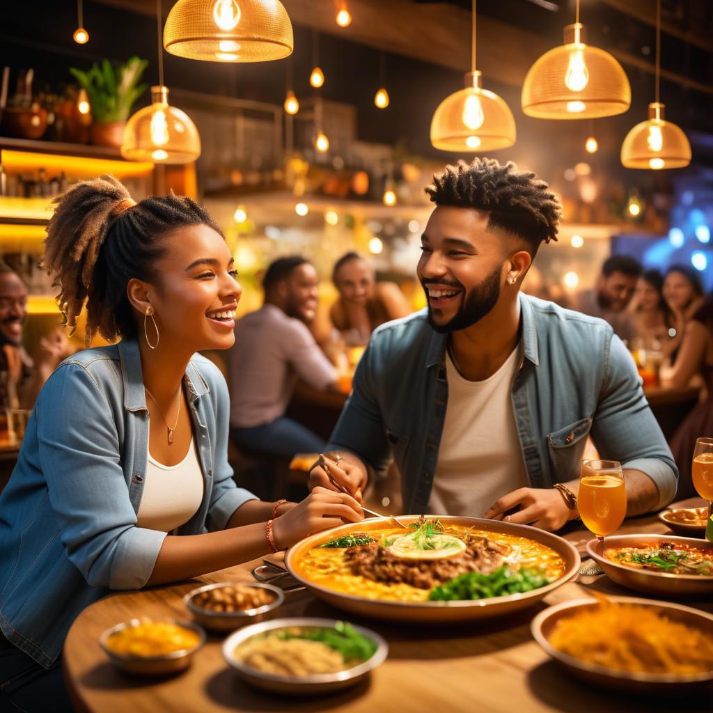 Cozy Bar Scene with Joyful Diners