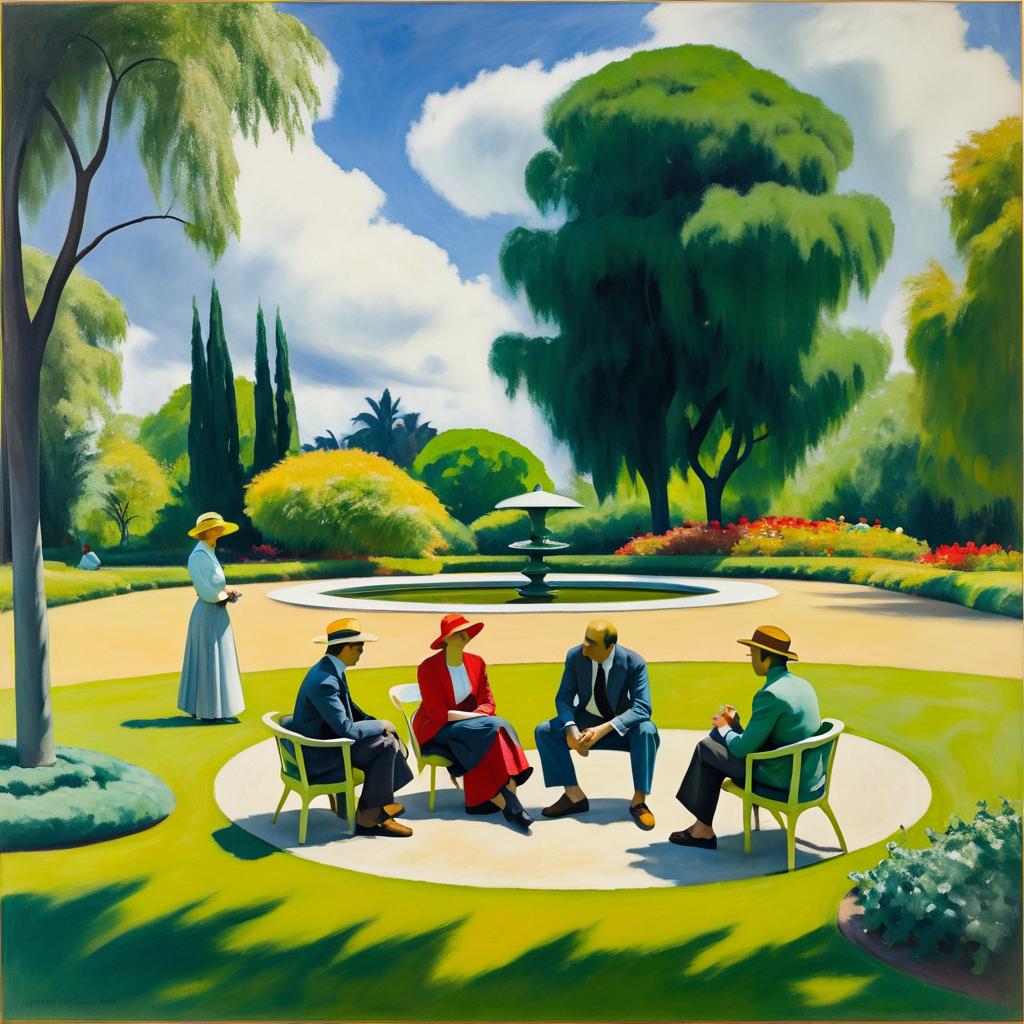 Botanical Garden Conversations in Oil