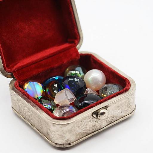 Close-Up of Silver Jewelry Box