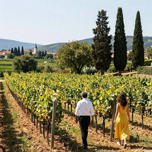 Romantic Stroll Through Vineyard Paradise