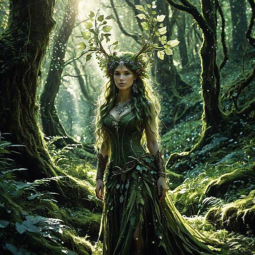 Enchanted Forest Dryad in Mossy Glen