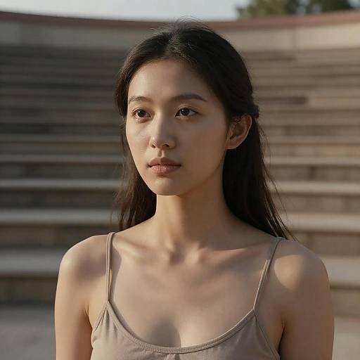 Young Asian Woman Outdoors in Natural Light