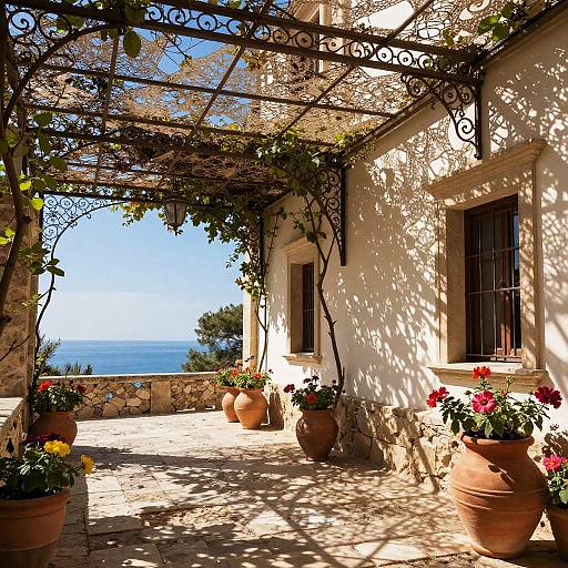 Ancient Courtyard with Ornate Canopy