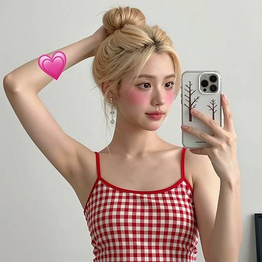 Blonde Woman Taking Mirror Selfie