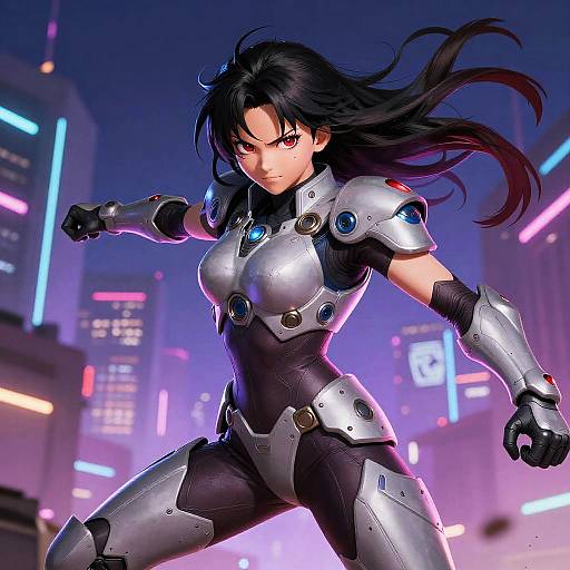Futuristic Latina Anime Warrior