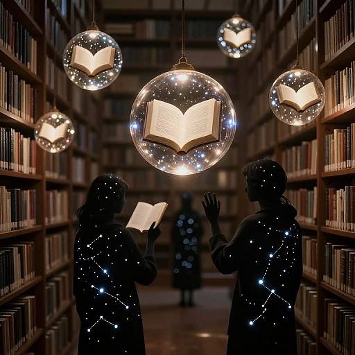 Constellation Figures Reading Floating Orbs