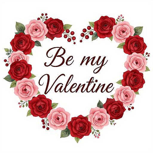 Romantic Heart-Shaped Floral Valentine