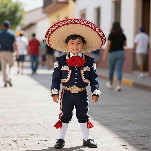 Vibrant Toddler Matador Costume in Daylight